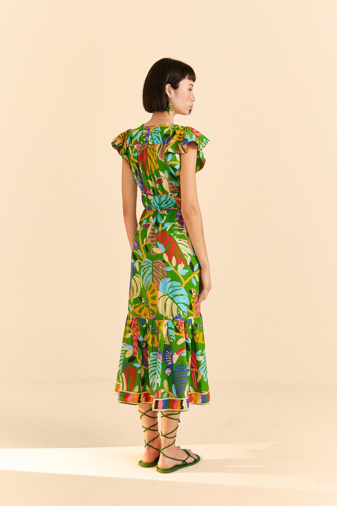 NEW_Forest Birds Green Robes midi - Forest Birds Green