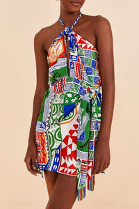 Robe courte Pitta en lin - Multicolore