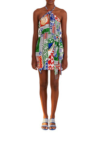 Robe courte Pitta en lin - Multicolore