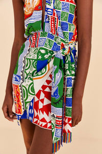 Robe courte Pitta en lin - Multicolore