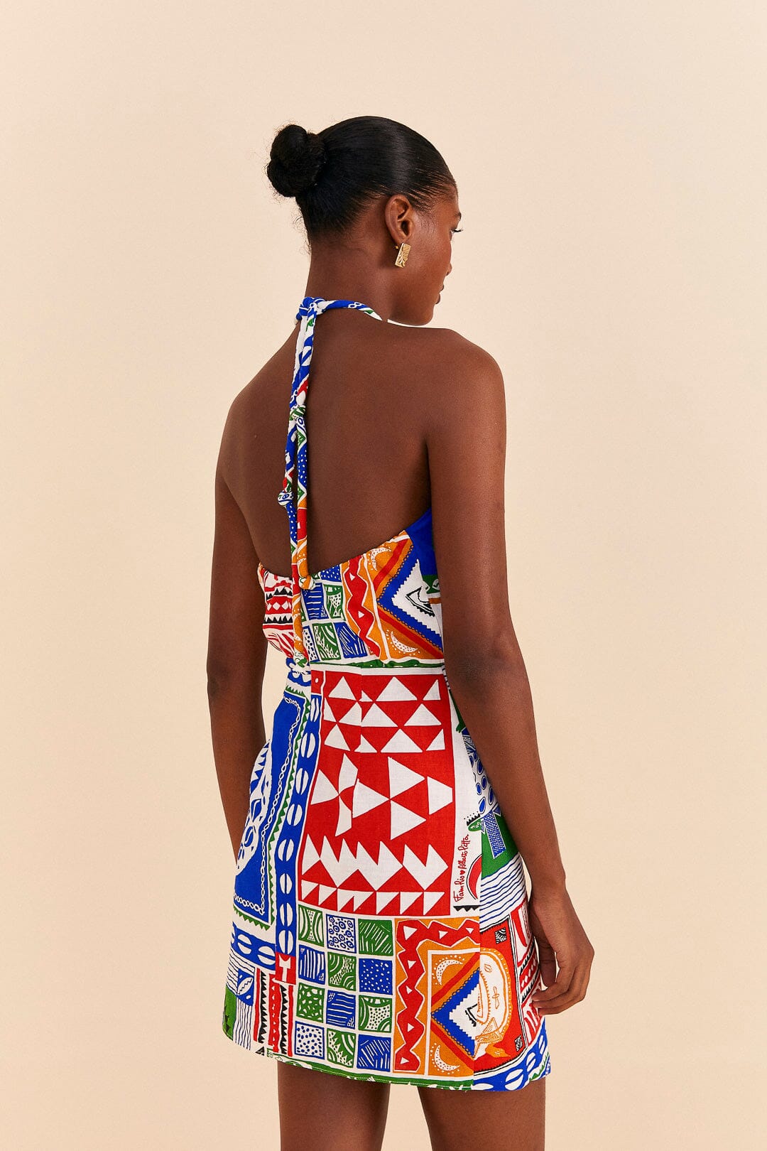 Robe courte Pitta en lin - Multicolore