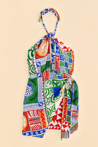 Robe courte Pitta en lin - Multicolore