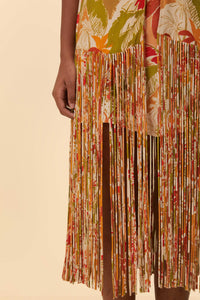 Robe courte Leopard Forest Sand en coton - Orange