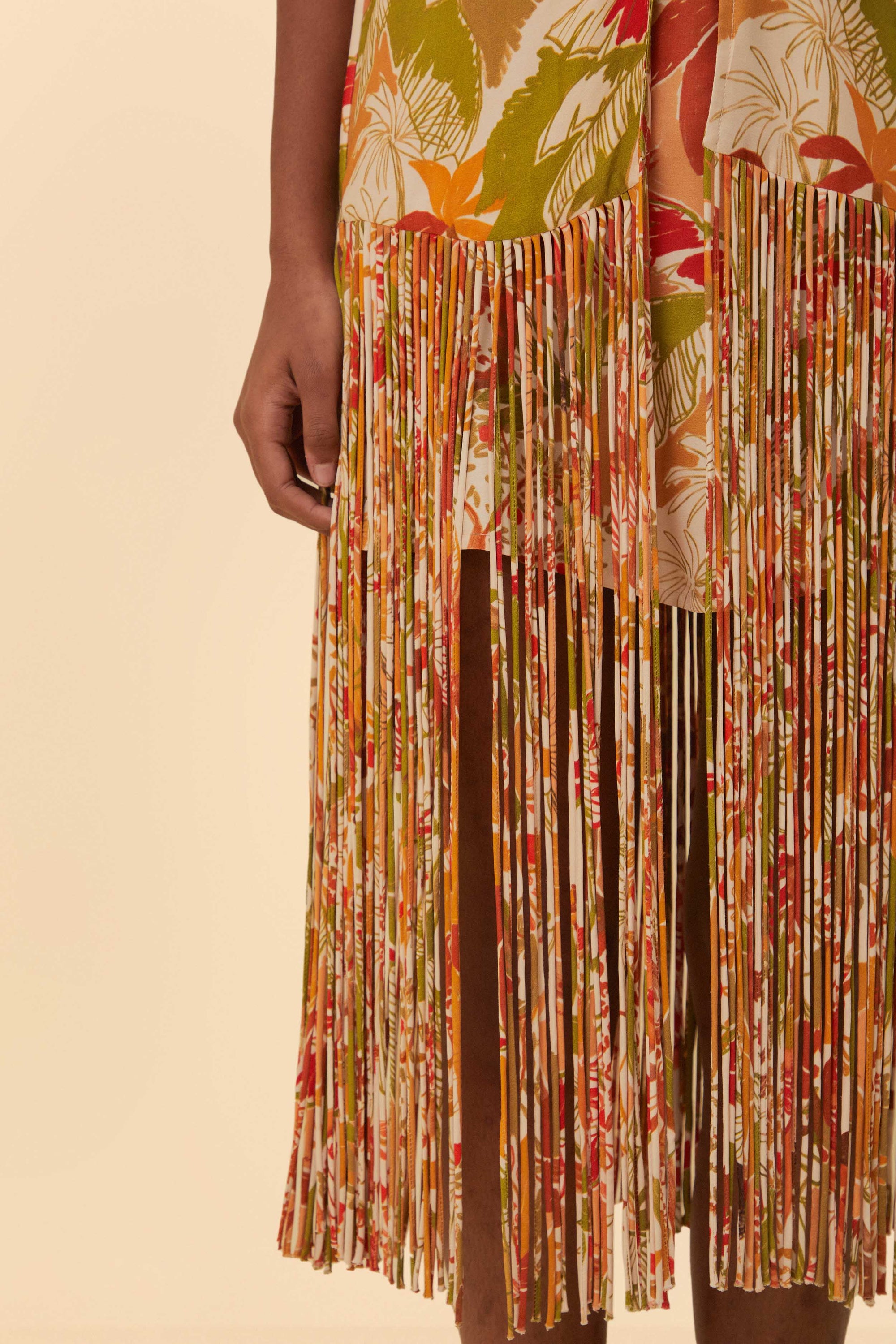 Robe courte Leopard Forest Sand en coton - Orange