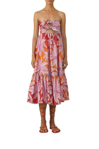 Robe midi Coconut Tree - Rouge
