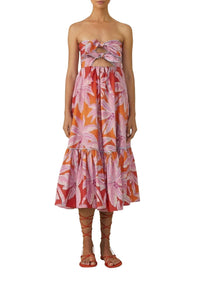 Coconut Tree Red Robe midi - Coconut Tree Red