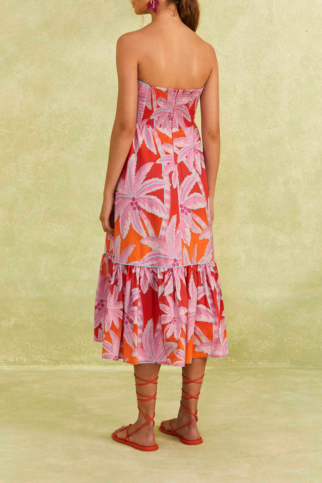 Robe midi Coconut Tree - Rouge