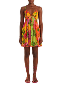 Robe courte Romantic Garden - Multicolore