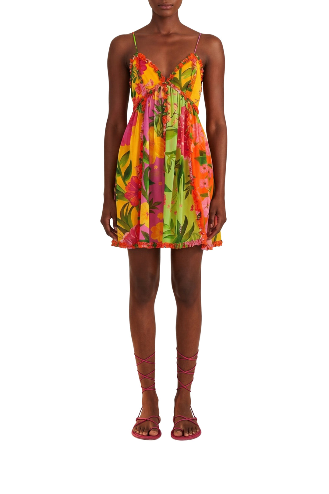 Robe courte Romantic Garden - Multicolore