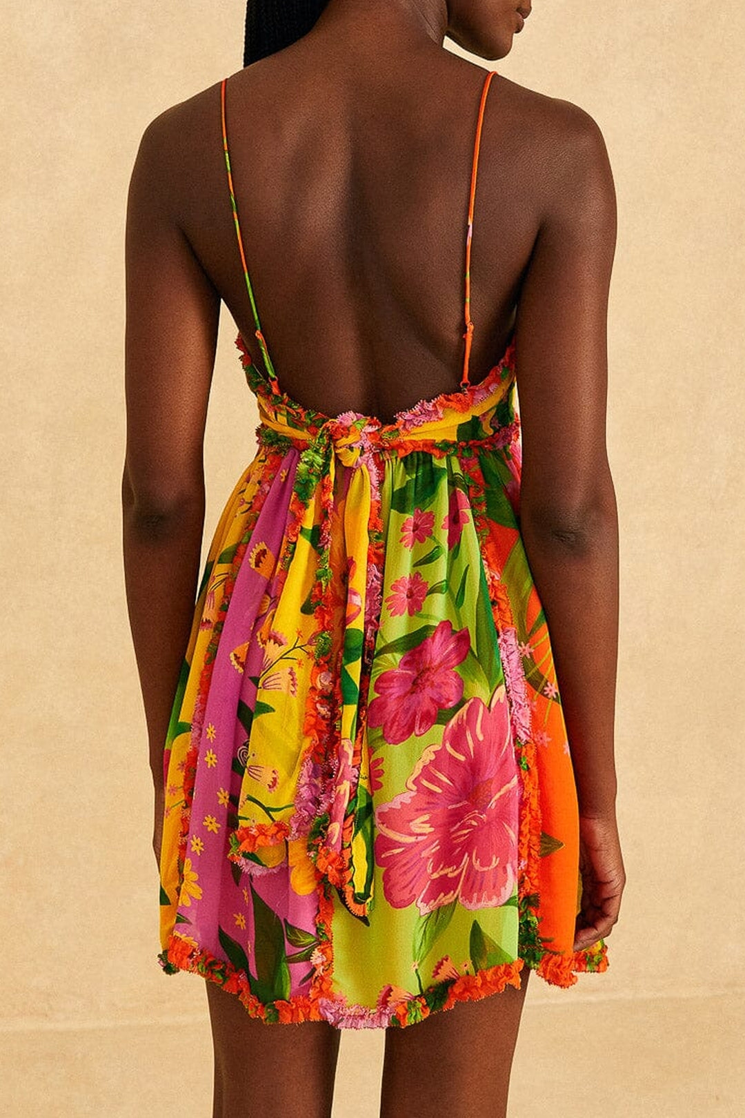Robe courte Romantic Garden - Multicolore