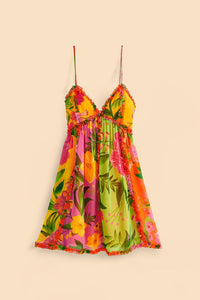 Robe courte Romantic Garden - Multicolore