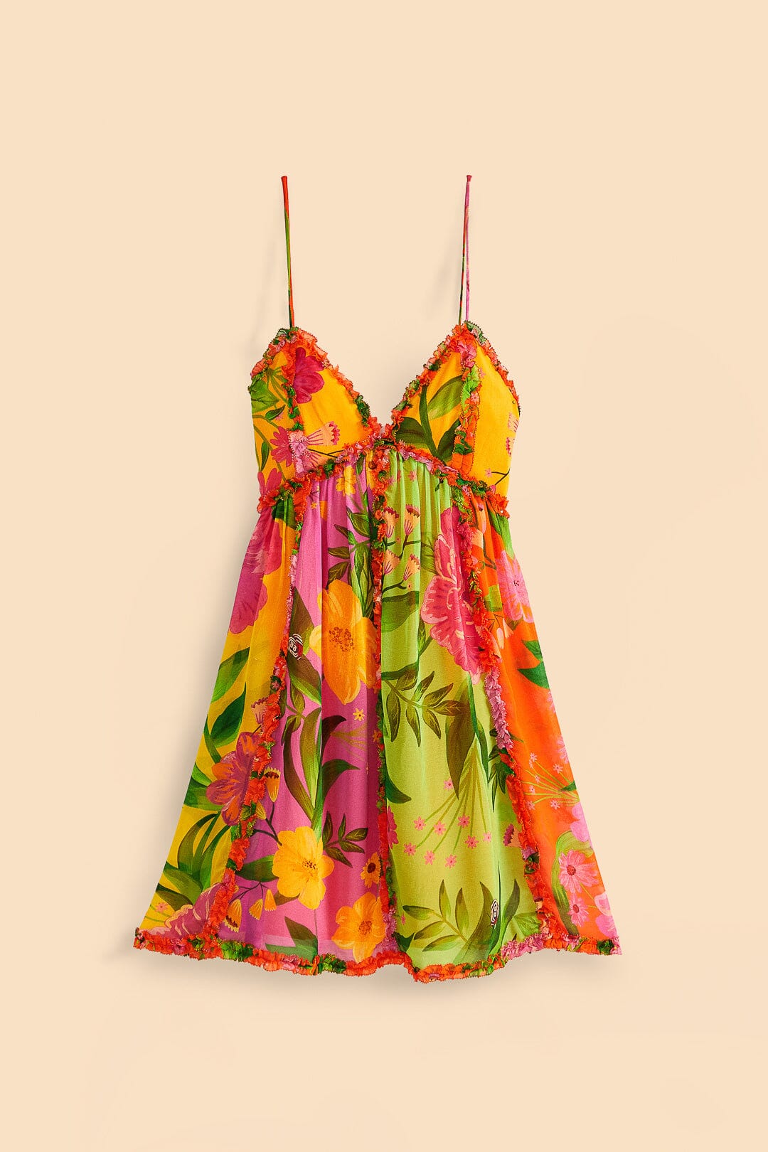 Robe courte Romantic Garden - Multicolore