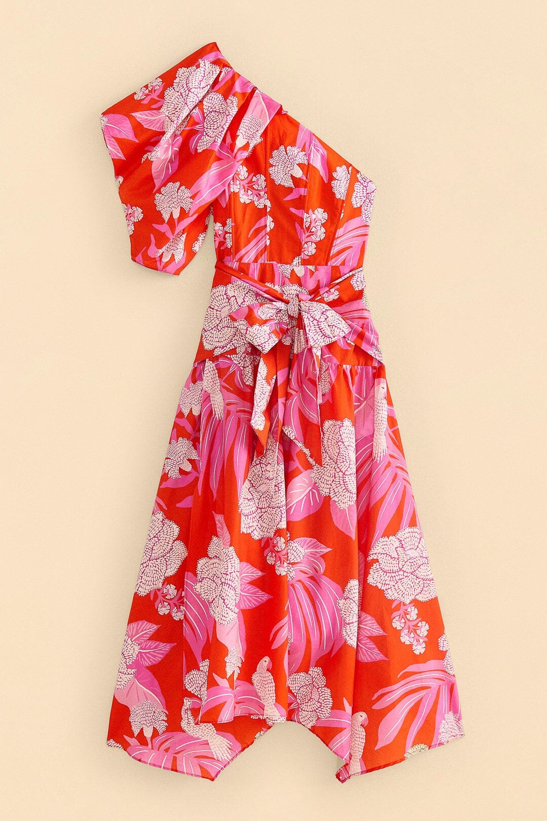 Robe midi Dewdrop Floral - Rouge