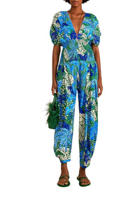 Combinaison Jungle Panther en lin - Bleu
