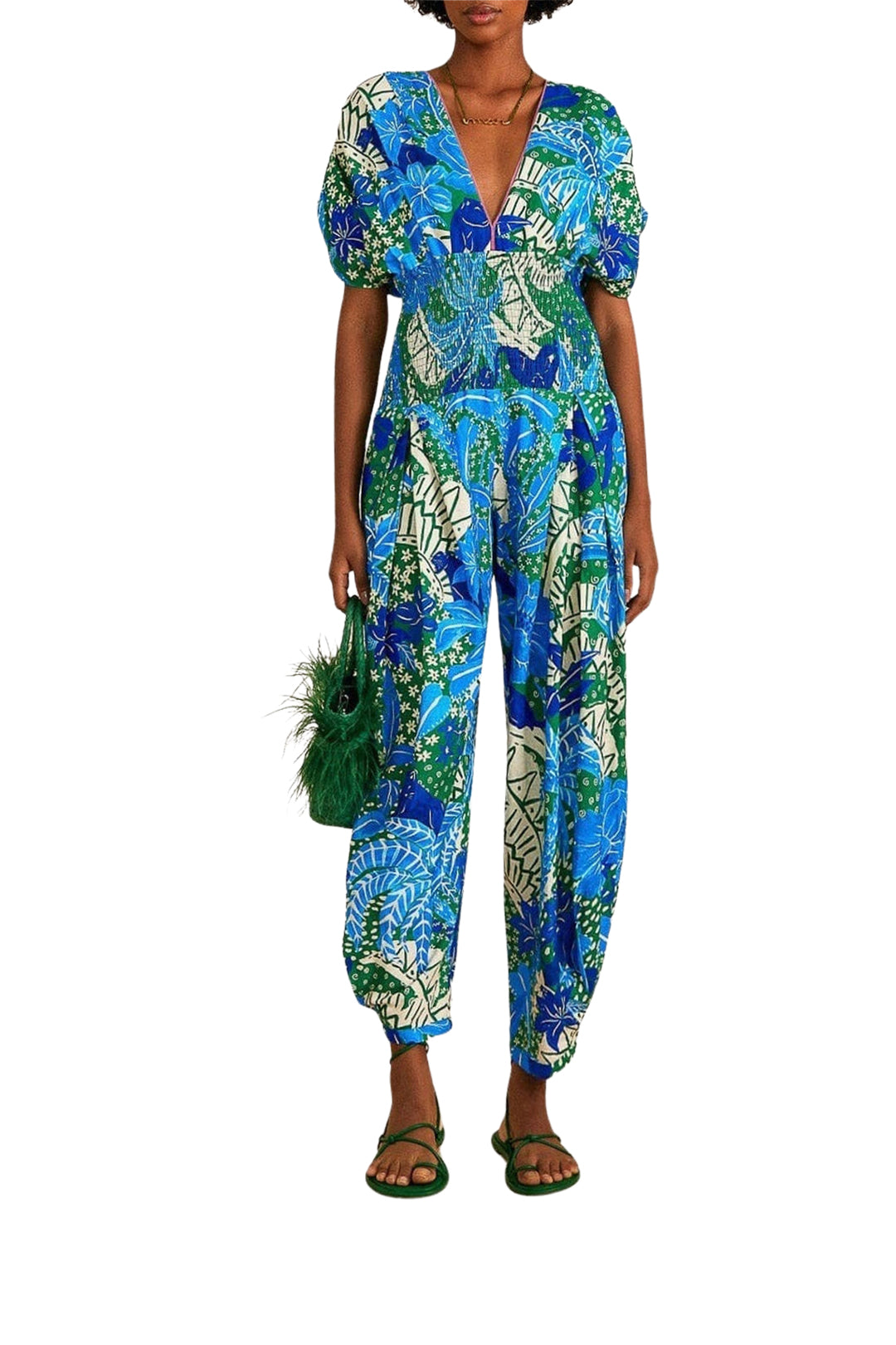 Combinaison Jungle Panther en lin - Bleu