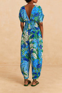 Combinaison Jungle Panther en lin - Bleu