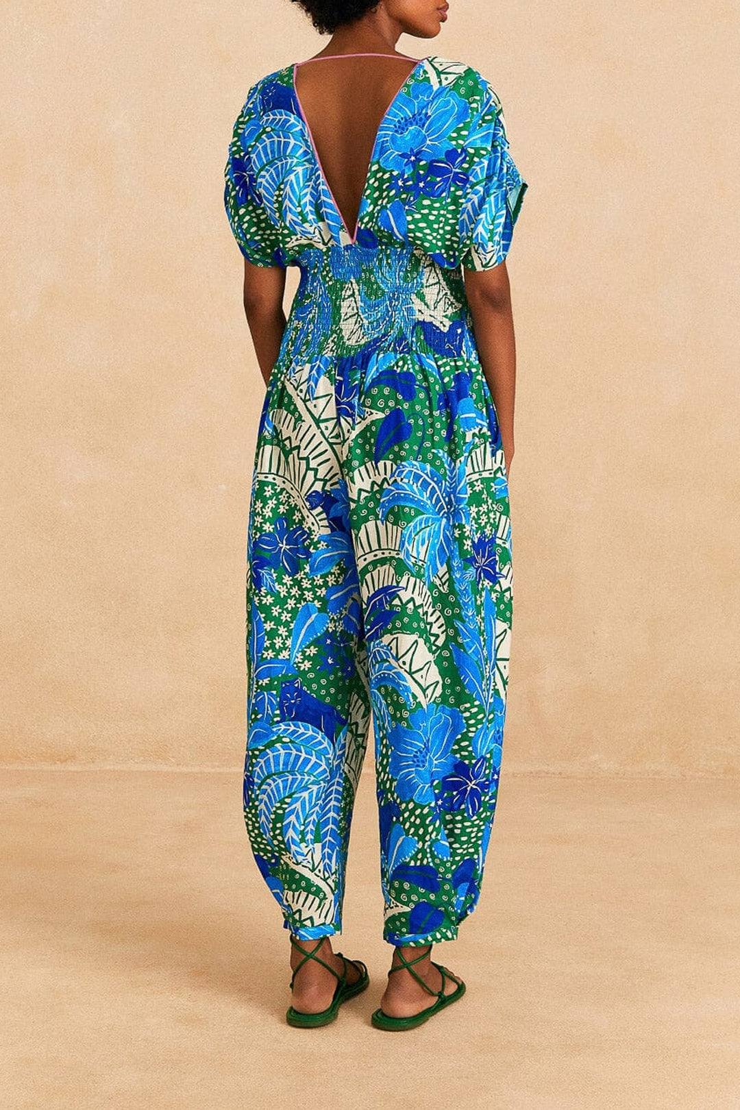 Combinaison Jungle Panther en lin - Bleu