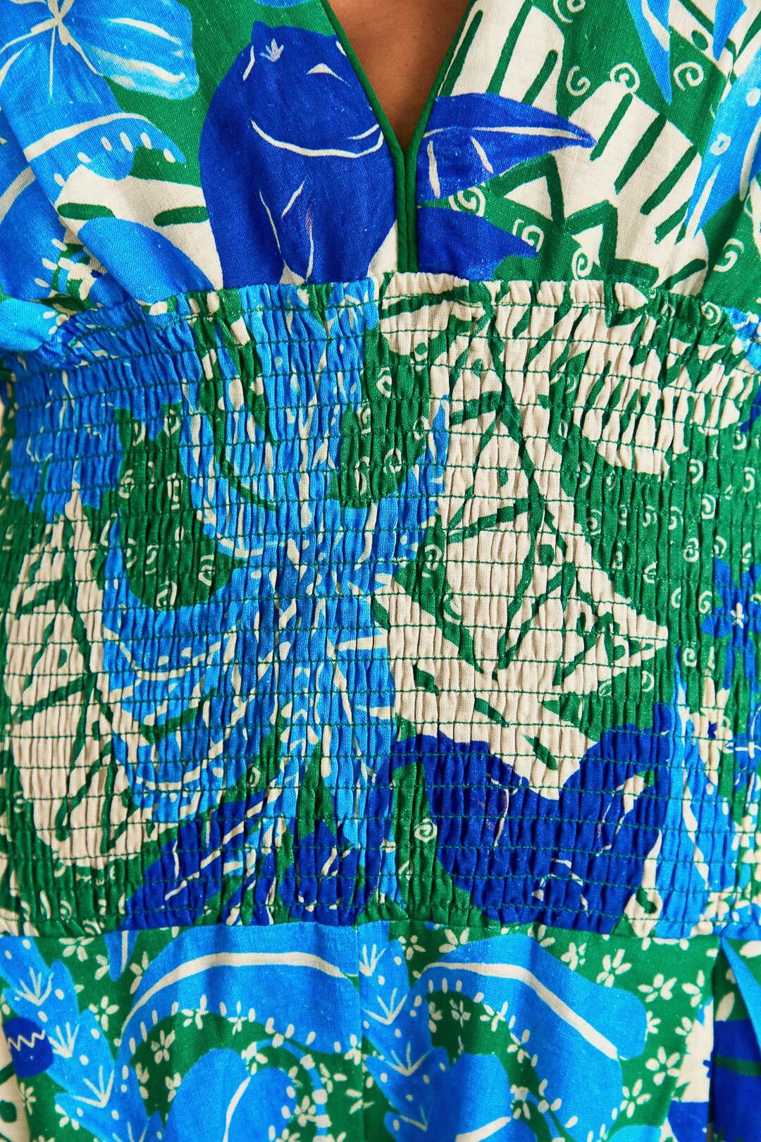 Combinaison Jungle Panther en lin - Bleu