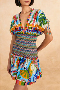 Robe courte Colorful Forest - Multicolore