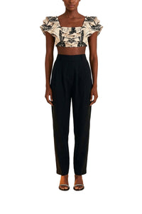 Top Graphic Leaves - Beige