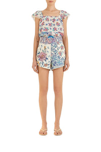 Short Bandanas romantique en coton - Blanc