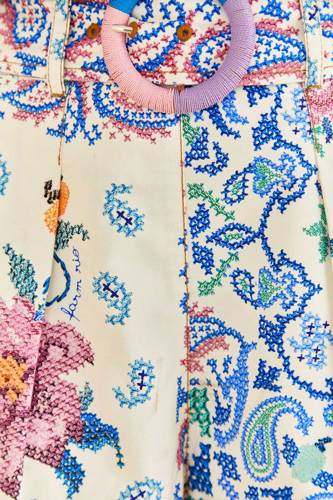 Short Bandanas romantique en coton - Blanc