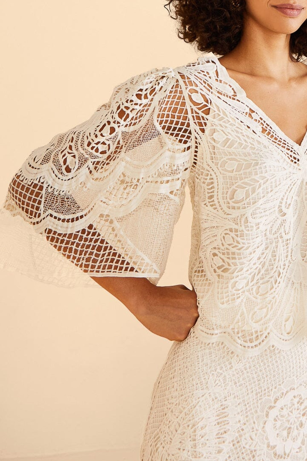 Blouse Butterfly guipire - Blanc