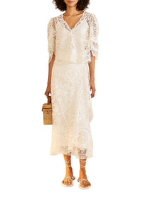 Blouse Butterfly guipire - Blanc