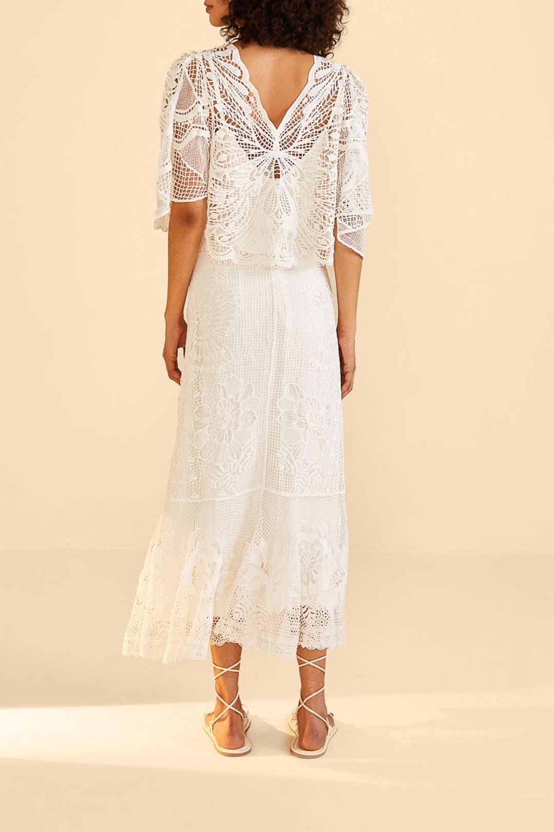 Blouse Butterfly guipire - Blanc