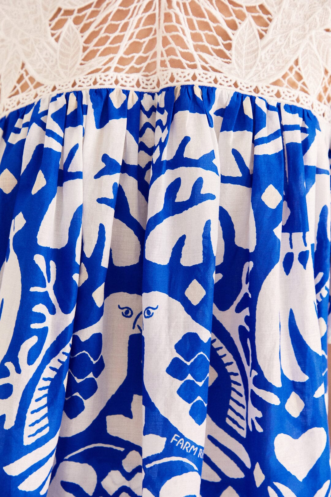 Blouse Jungle en foulard - Bleu