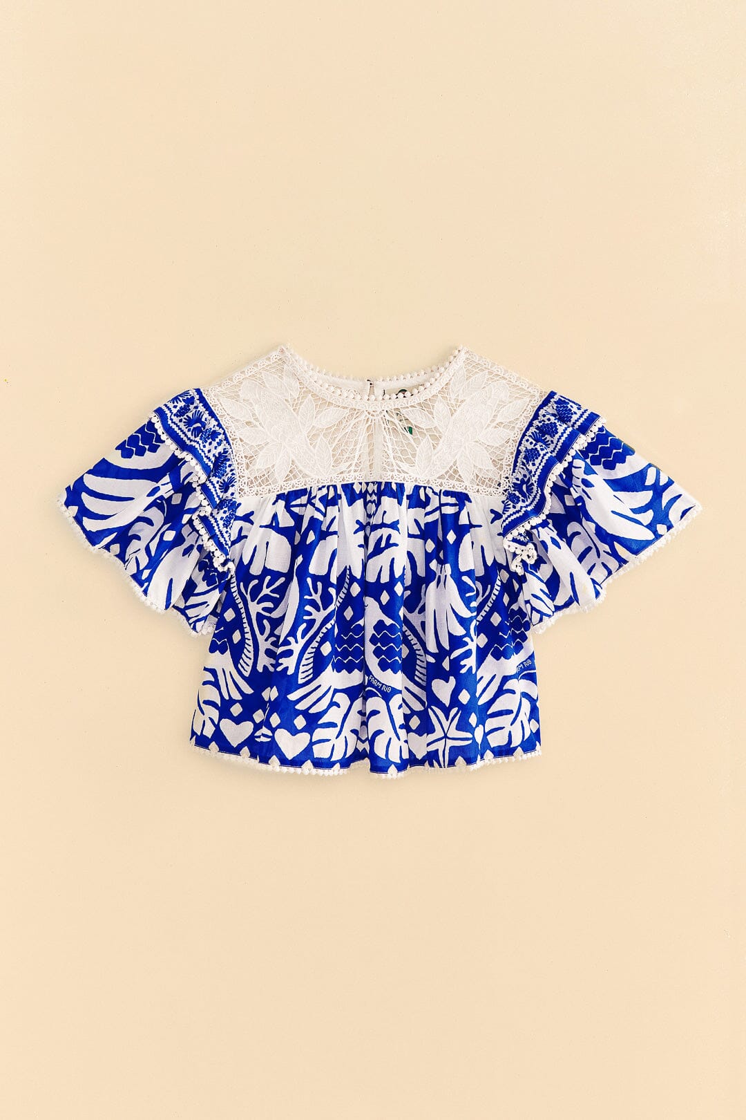 Blouse Jungle en foulard - Bleu