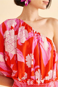 Dewdrop Floral Red Robe courte - Dewdrop Floral Red