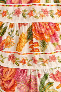 Robe courte Macaw Bloom en coton - Beige