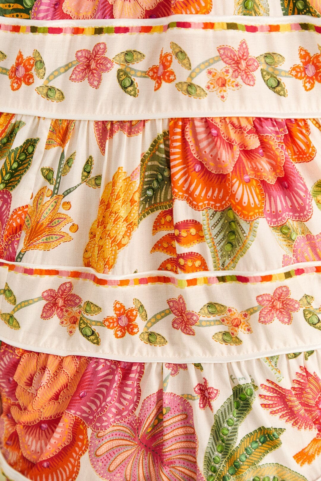 Robe courte Macaw Bloom en coton - Beige