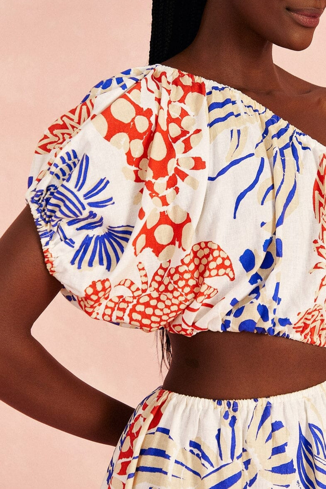 Robe courte Lobsters en lin - Bleu