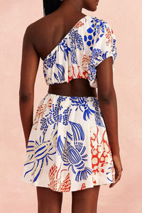 Robe courte Lobsters en lin - Bleu