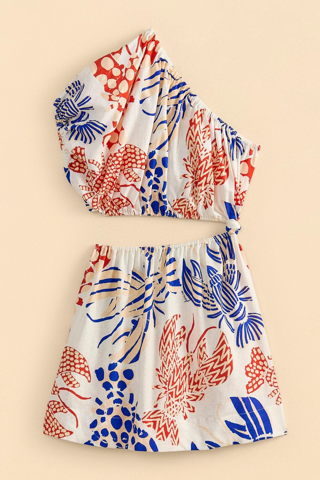 Robe courte Lobsters en lin - Bleu