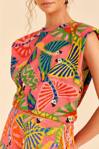 DJV_Macaws Coral Tops & T-Shirts - Macaws Coral