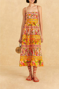 Robe midi Fruits Paradise en coton - Orange