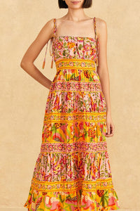 Robe midi Fruits Paradise en coton - Orange