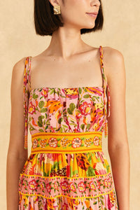 Robe midi Fruits Paradise en coton - Orange