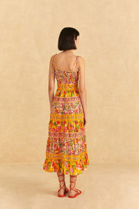 Robe midi Fruits Paradise en coton - Orange