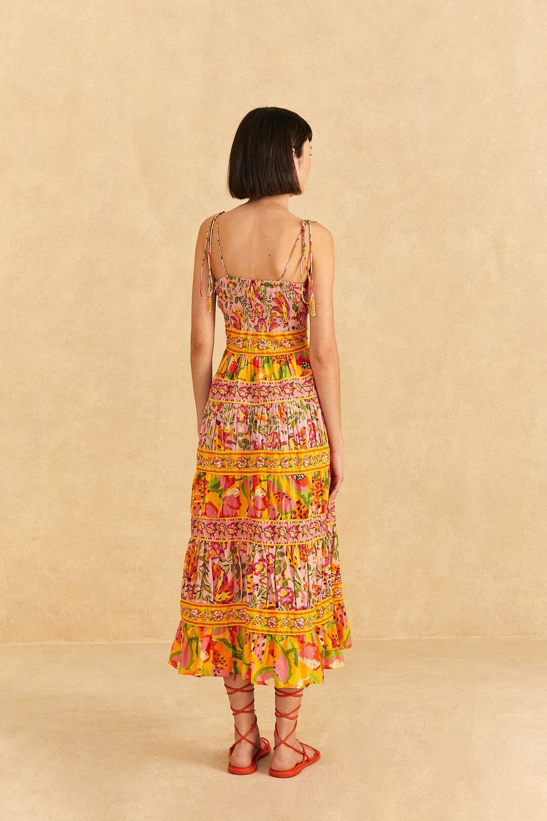 Robe midi Fruits Paradise en coton - Orange