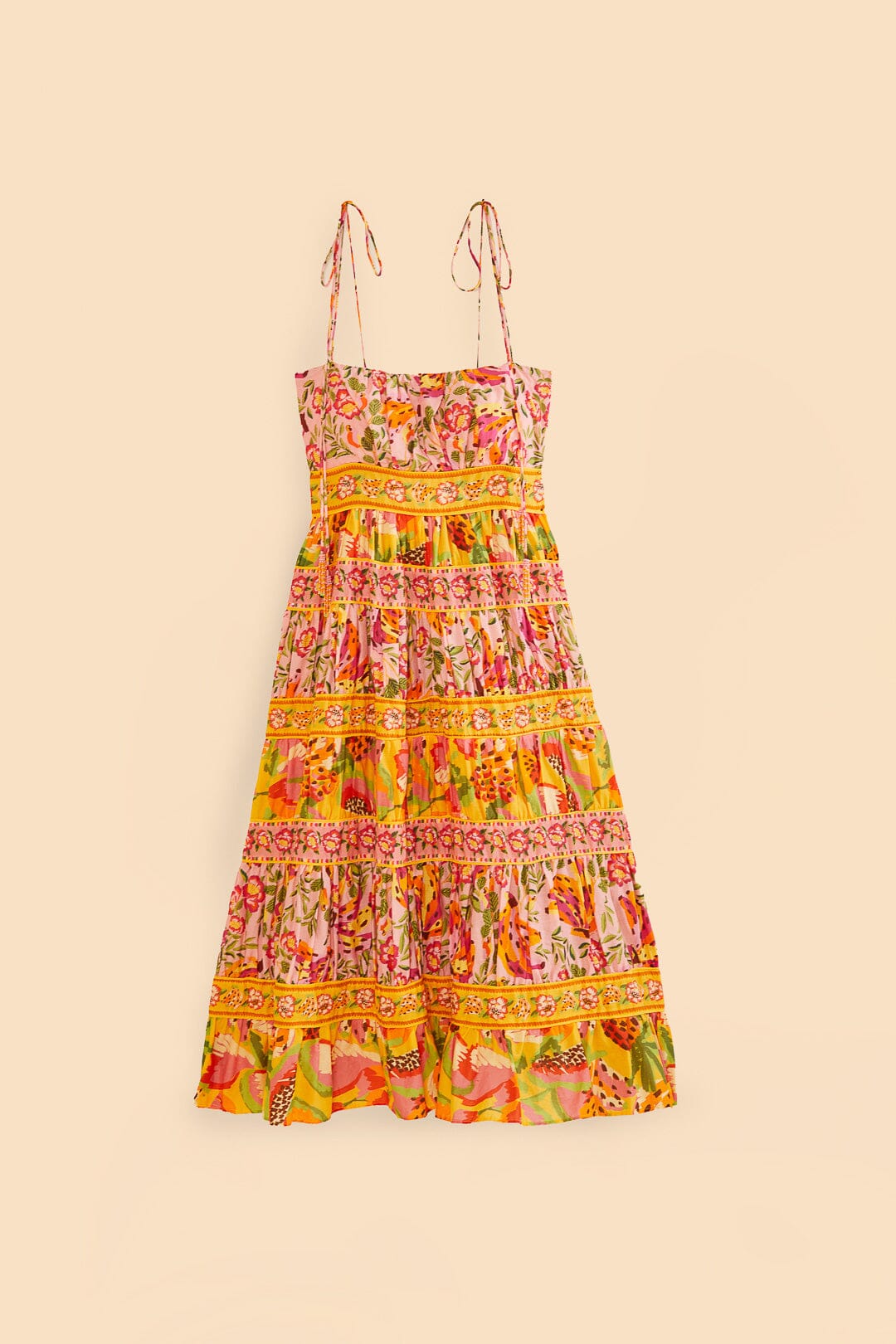 Robe midi Fruits Paradise en coton - Orange
