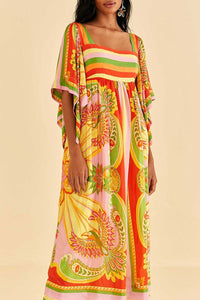 Robe midi Beach Toucans - Orange