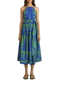 Robe longue Pineapple Love - Bleu