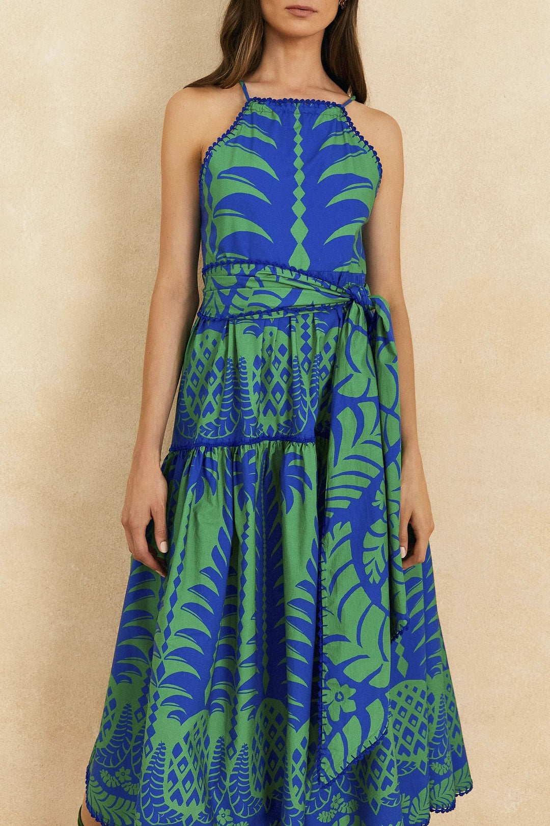 Robe longue Pineapple Love - Bleu
