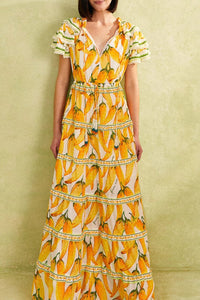 Robe longue Peppers - Jaune