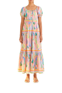 Robe longue Leaves - Rose