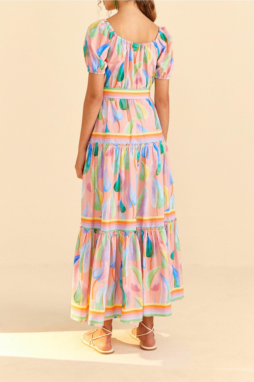 Robe longue Leaves - Rose